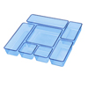 Drawer Organizer Clear Blue 7 Pack